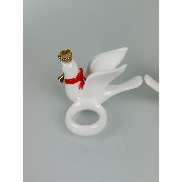 Napcoware Dove Taper Candle Huggers Christmas Holiday Decor Ceramic Taiwan VTG - Picture 12 of 16